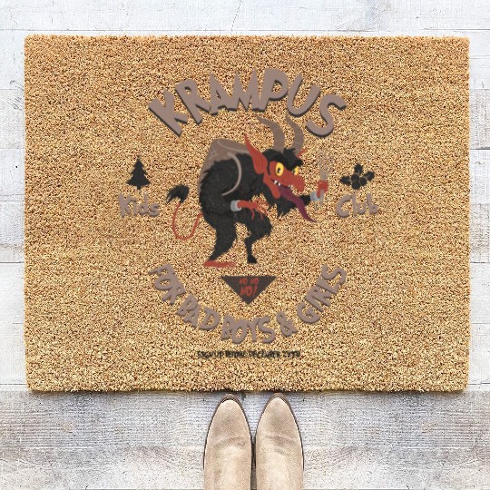 Krampus Kids Club Naughty Bad Boys & Girls Xmas Coir Doormats
