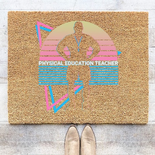 Physical Education Teacher PE Teacher Retro Coir Doormats
