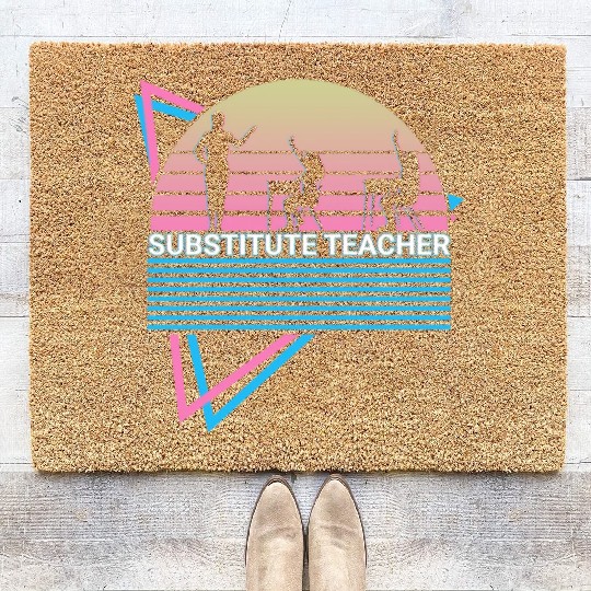 Substitute Teacher Retro Coir Doormats