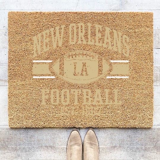 New Orleans Football Vintage Louisiana Nola Saint Coir Doormats