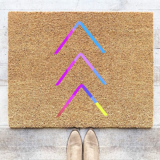 Down Syndrome Awareness 3 Arrow Support Coir Doormats