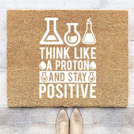 Proton Positive Nerd Geek Teacher Student Gifts Coir Doormats