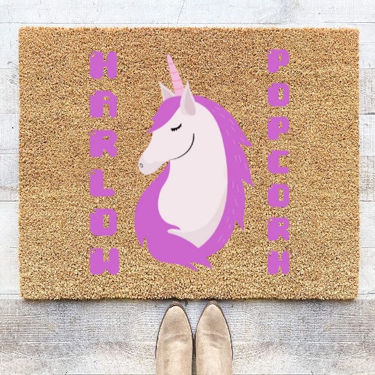 Harlow And Popcorn Merch Popcorn The Pony Coir Doormats