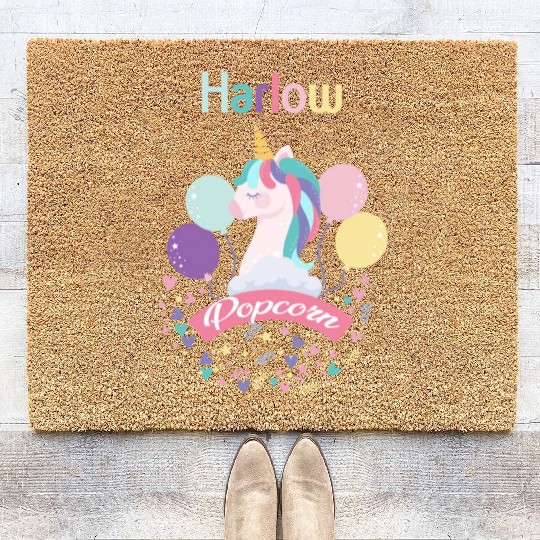 Harlow And Popcorn Merch Popcorn The Pony Coir Doormats
