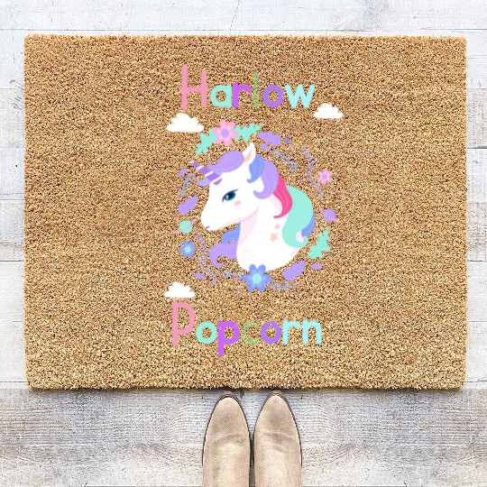 Harlow And Popcorn Merch Popcorn The Pony Coir Doormats
