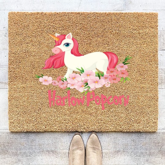 Harlow And Popcorn Merch Popcorn The Pony Coir Doormats