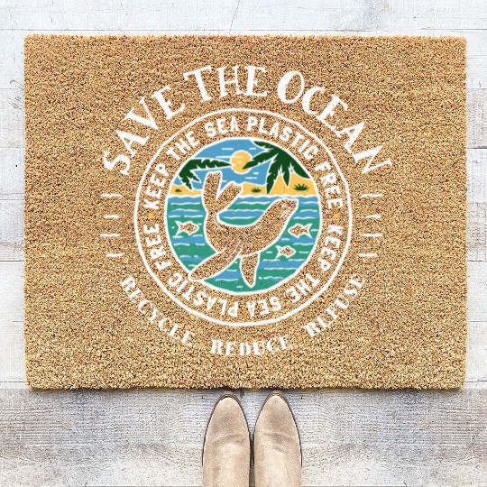 Keep The Sea Plastic Free Seal Save The Ocean Coir Doormats