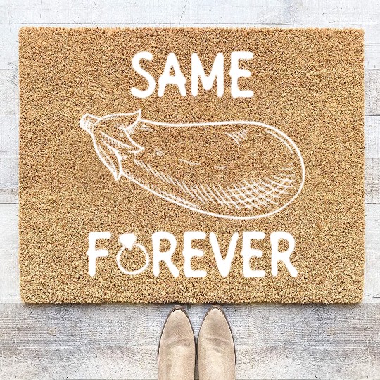 Same Eggplant Forever - Bride Bachelorette Party Coir Doormats