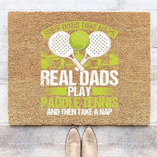 Paddle Tennis Player Match Dad Papa Fathers Day Coir Doormats