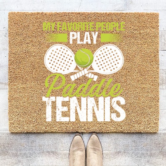 Paddle Tennis Player Match My favorite People Coir Doormats