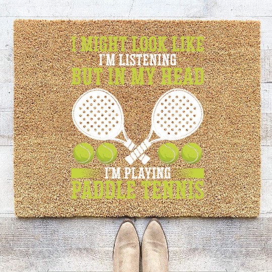 Paddle Tennis Player Match Funny Paddle Team Coir Doormats
