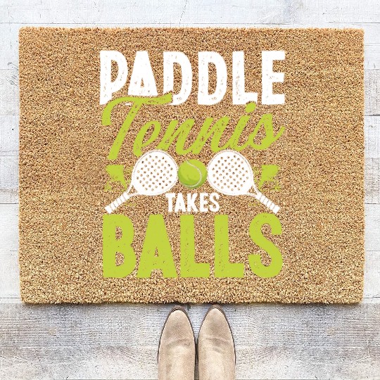 Paddle Tennis Player Match Paddle takes Balls Coir Doormats