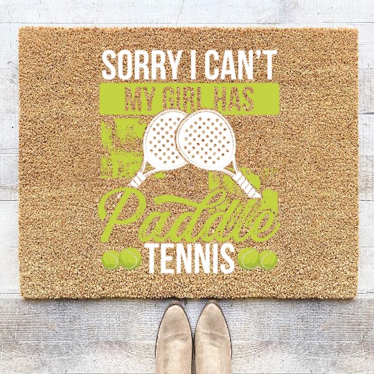 Paddle Tennis Player Match Dad Fathers Day Papa Coir Doormats
