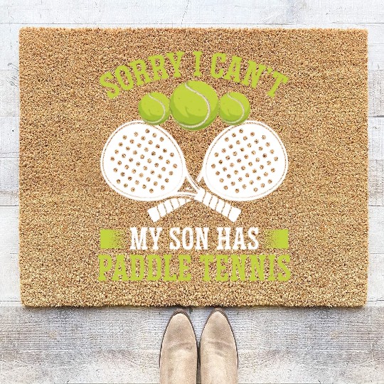 Paddle Tennis Player Match Dad Father Papa Coir Doormats