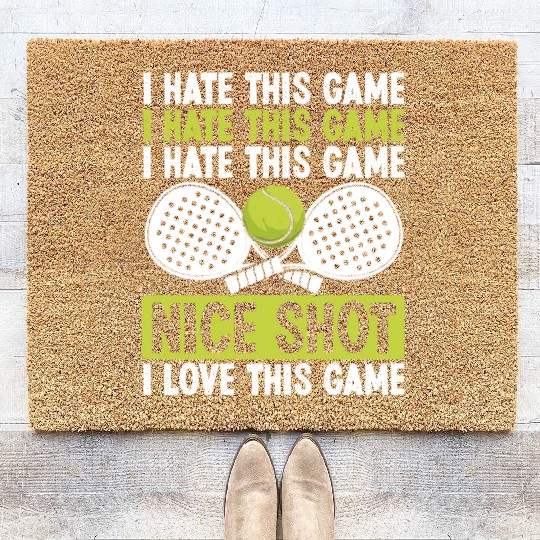 Paddle Tennis Player Match Funny Team Humor Coir Doormats