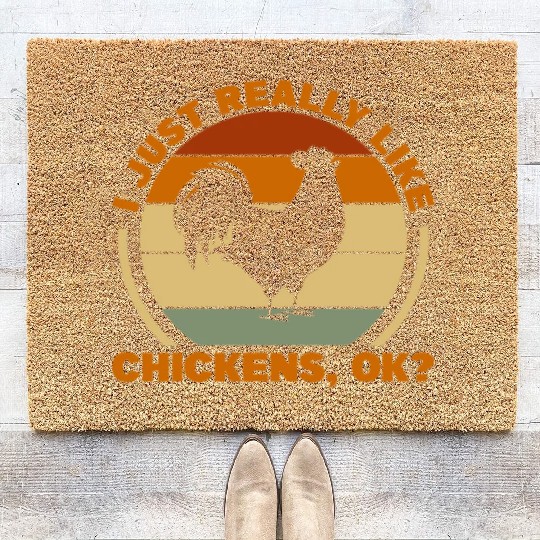I Just Really Like Chickens, Ok? Retro Vintage Coir Doormats