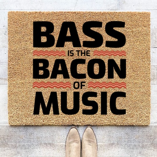 Bass Guitar Player Bacon Music Musician Bassist Coir Doormats