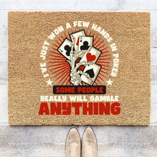 Poker Casino Poker Player Gambling Roulette Gift Coir Doormats