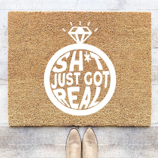 Sh*t Just Got Real - Bride Groom Matching Couple Coir Doormats