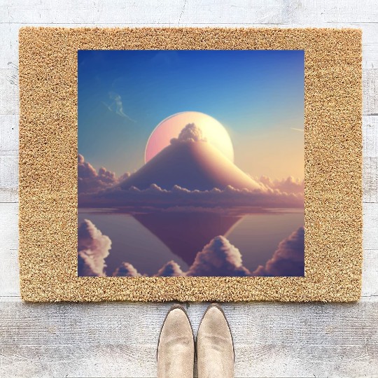 Mashup Cotton Candy Planet & The Lonely Mountain Coir Doormats