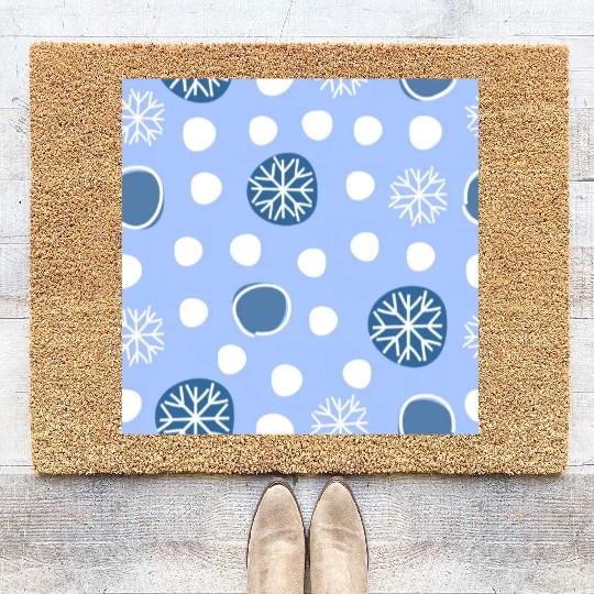 Winter Snowflakes Pattern Coir Doormats