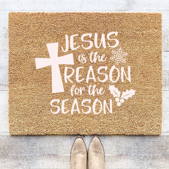 Jesus is The Reason for the Season Candy Christian Coir Doormats