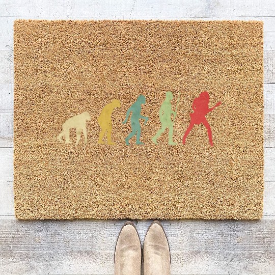 Guitar Rock Girl Evolution Coir Doormats
