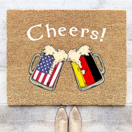 German American Grown Country Cheers Beer Drink Coir Doormats