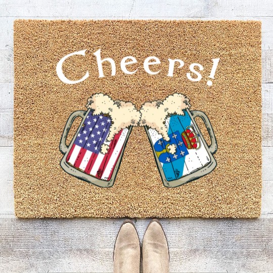 Galician American Grown Country Cheers Beer Drink Coir Doormats