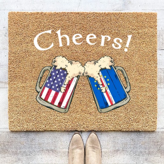 Cabo Verdean American Grown Cheers Beer Drink Coir Doormats