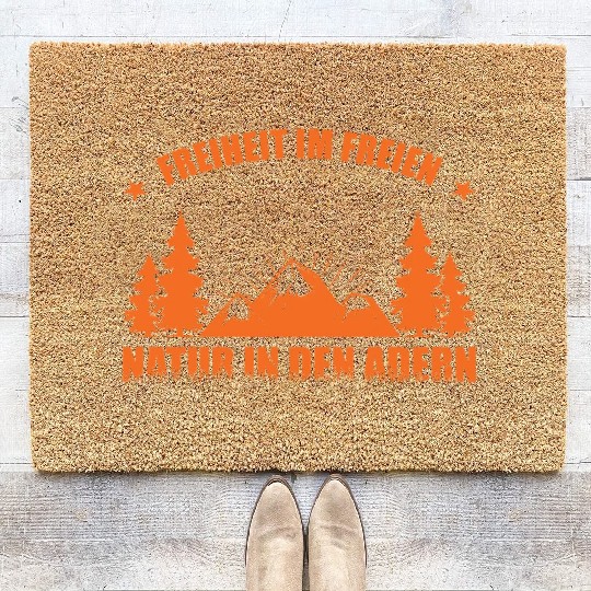 Nature In The Veins Forest Mountain Saying Outdoor Coir Doormats