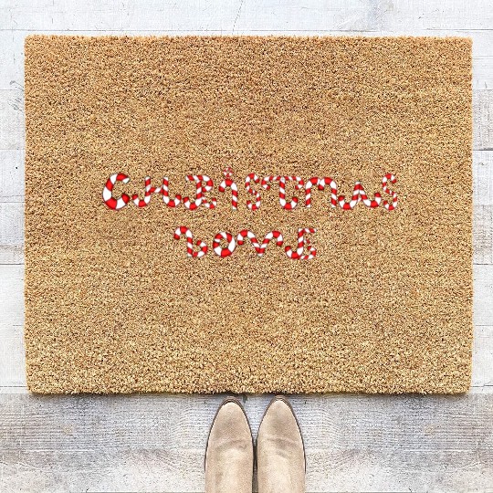 Christmas Love candy canes Coir Doormats