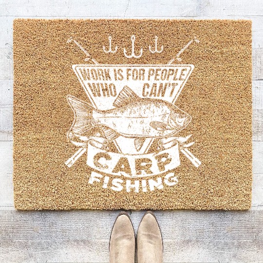 Carp Fishing For Men Funny Catfish And Carpcasting Coir Doormats