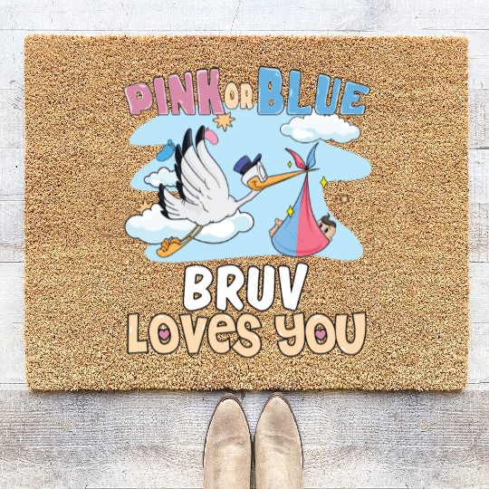 Pink or Blue Bruv Loves You Best Brother Ever Big Coir Doormats