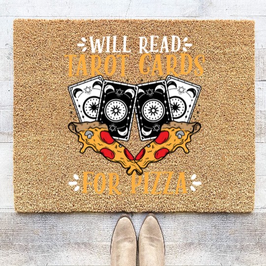 Funny Will Read Tarot Cards For Pizza Tarot Card Coir Doormats