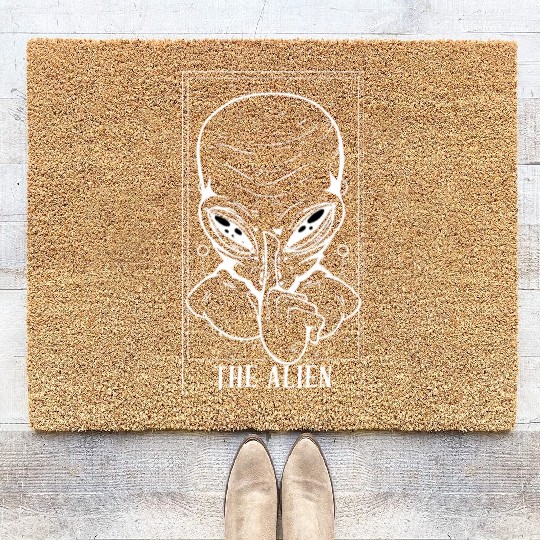 Funny The Alien Tarot Card For Tarot Cards Coir Doormats