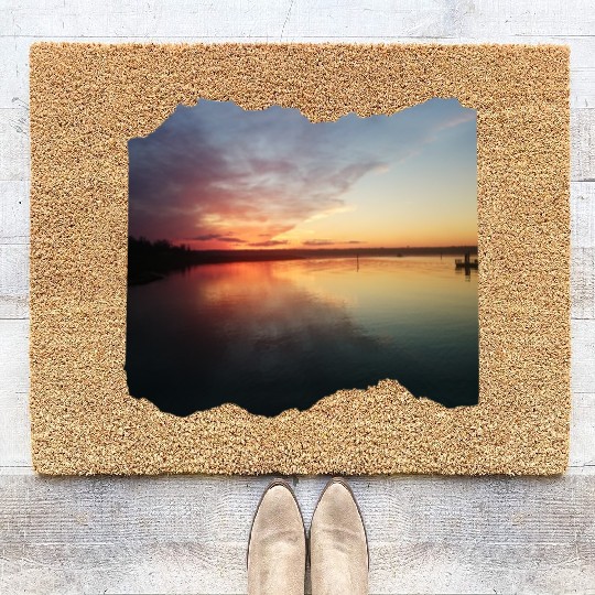 Beautiful photography of ocean waves and sunset Coir Doormats