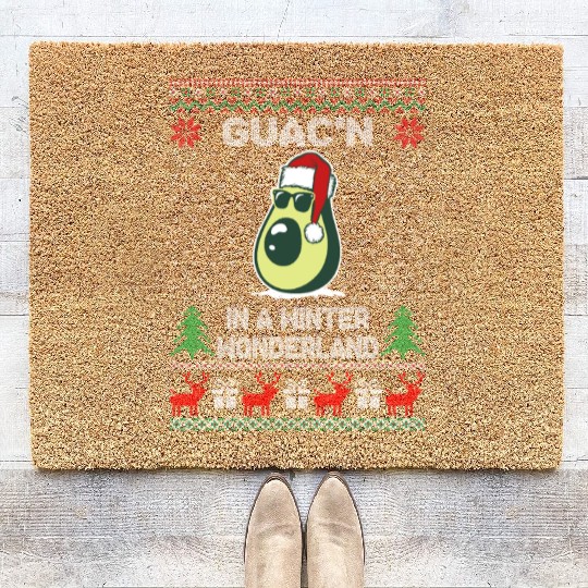 Guac'n In A Winter Wonderland Funny Christmas Coir Doormats