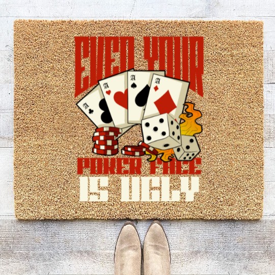 Poker Casino Poker Player Gambling Roulette Gift Coir Doormats