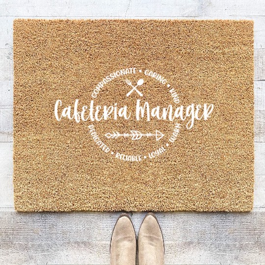 Cafeteria manager, lunch lady, worker Coir Doormats