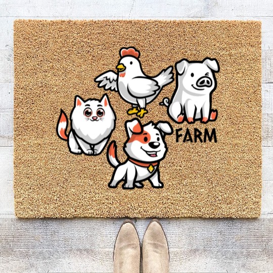 Cute Farm-Animal Coir Doormats