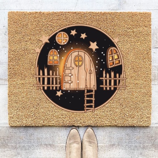 The magic of the gnome door at Christmas Coir Doormats