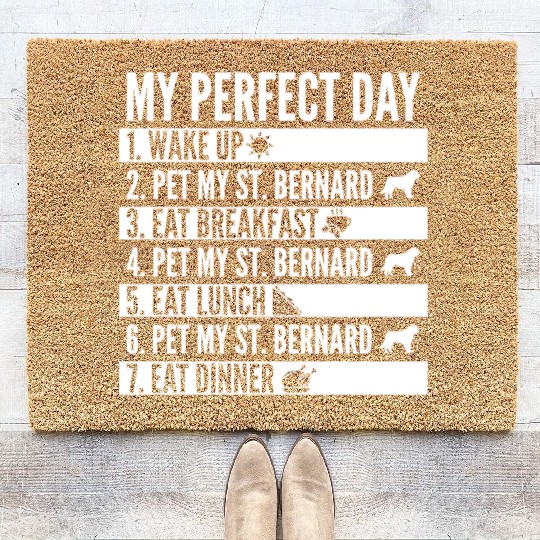 My Perfect Day Saint Bernard Coir Doormats