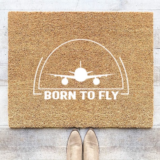 Pilot Coir Doormats, Born To Fly Traffic Controller