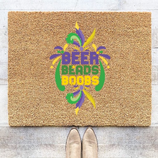 Festival Parade Beer Beads Bling Mardi Gras 2023 Coir Doormats