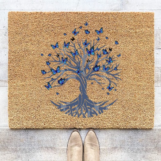 Butterfly Tree Beautiful Animal Butterflies Tree Coir Doormats