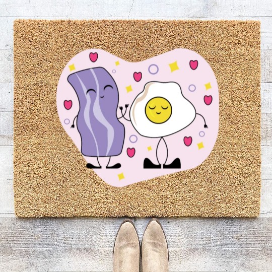 Breakfast Buddies for Bacon Eggs Lover Coir Doormats