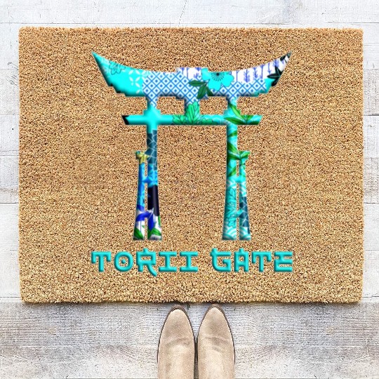 Japan Asian Culture Red Rising Sun Samurai Torii Coir Doormats