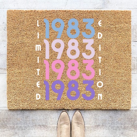 40 Years Vintage 1983 Retro 40th Birthday Coir Doormats