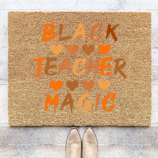 Black History Month Black Teacher Magic African Coir Doormats